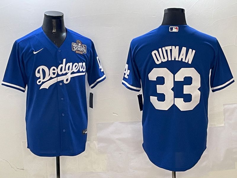 Men Los Angeles Dodgers 33 Outman Blue Game 2025 Nike MLB Jersey style 3